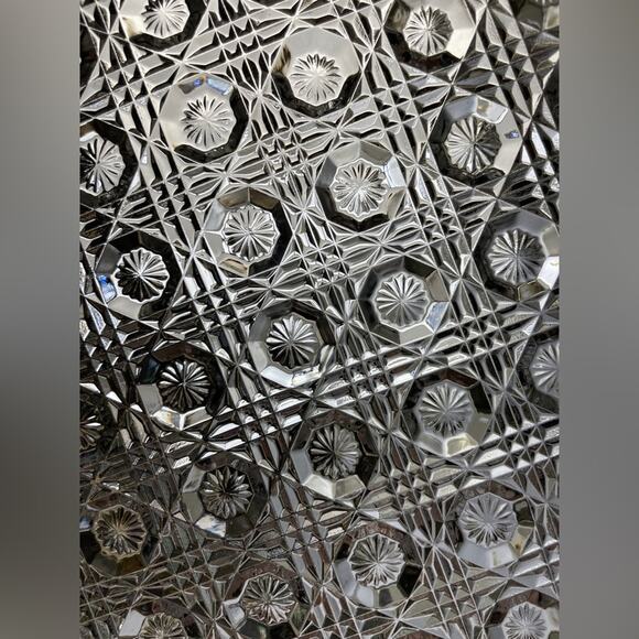 Vintage Hoya‎ Crystal Cordial Glass Collection 9.5” Square Serving Plate EUC - Picture 2 of 7